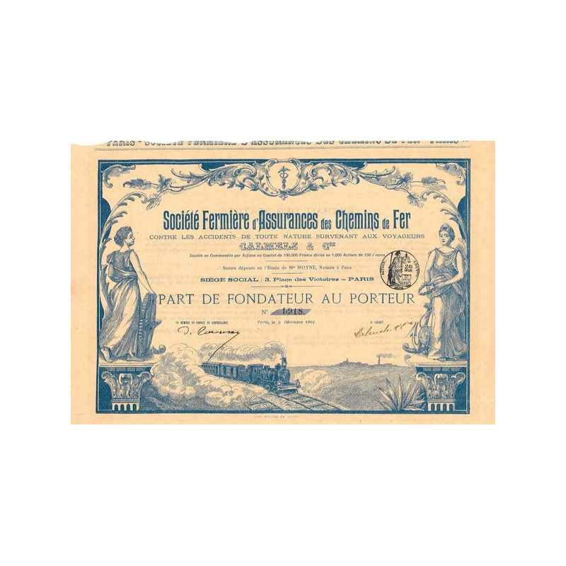 Sté Fermière d'Assurances des Chemins de Fer Contre les Accidents de Toute Nature Survenant aux Voyageurs