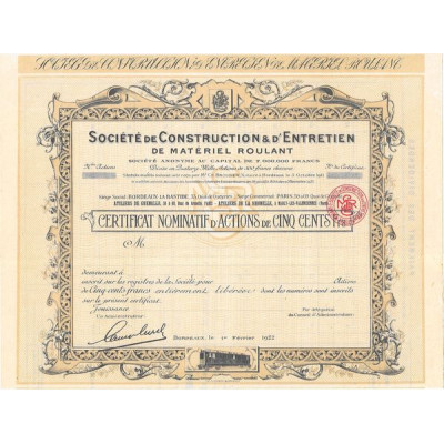 Sté de Construction & d'Entretien de Matériel Roulant (blanquette)