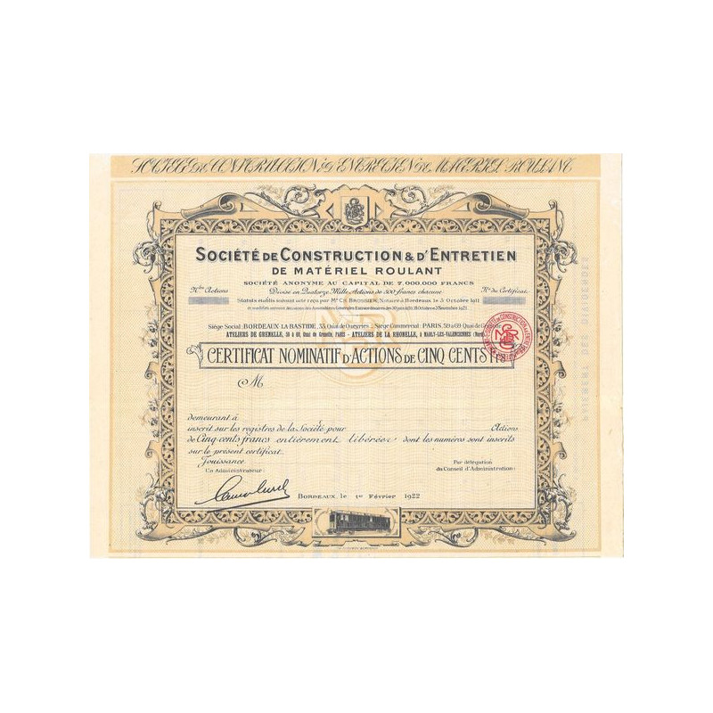 Sté de Construction & d'Entretien de Matériel Roulant (blanquette)