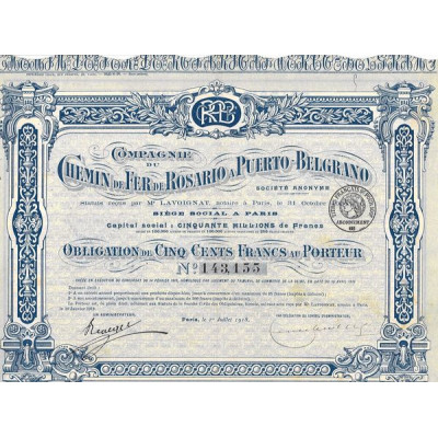 Cie du Chemin de Fer de Rosario à Puerto-Belgrano