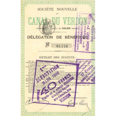 Sté Nlle du Canal du Verdon