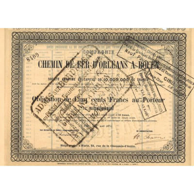 Cie du Chemin de Fer d'Orléans à Rouen (Obl 1871)