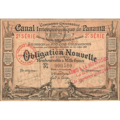 Cie Universelle du Canal Interocéanique de Panama (marron - 2ème série)
