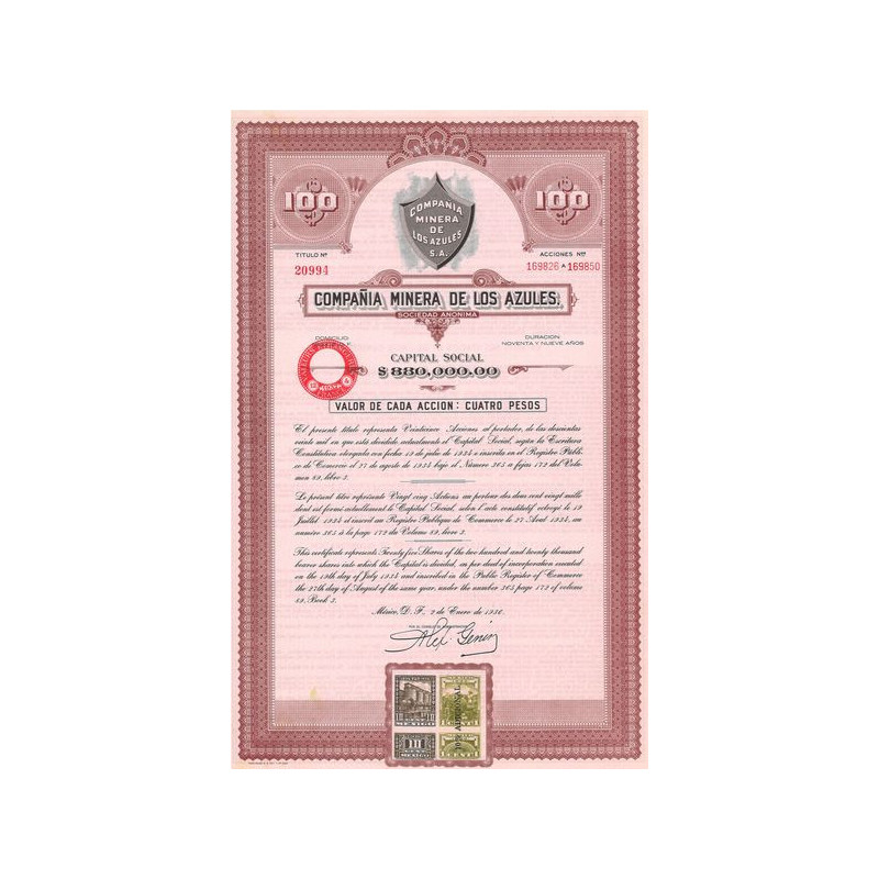 Cia Minera de los Azules (25 Ac)