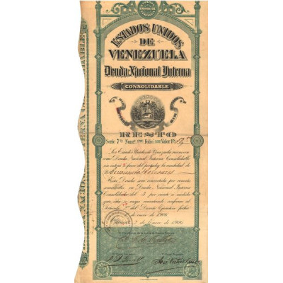 Estados Unidos de Venezuela - Deuda National Interna Consolidable