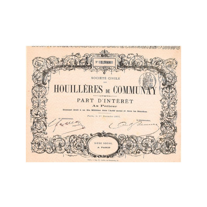 Sté Civile des Houillères de Communay