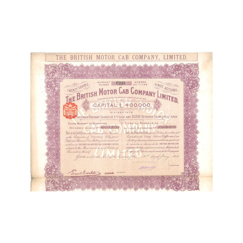 The British Motor Cab Cy Ltd (20 Act diff - Modèle 1)