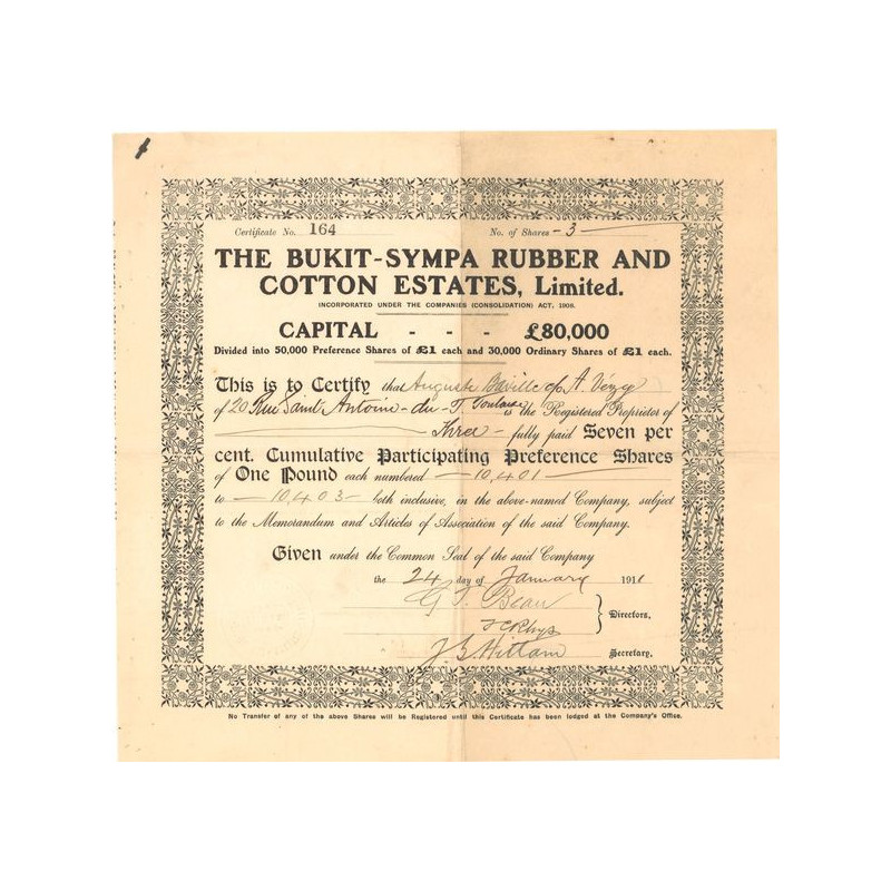 The Bukit-Sympa Rubber and Cotton Estates Limited