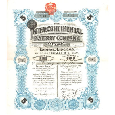 The Intercontinental Railway Cy Ltd (Titre 05 Act £ 1)