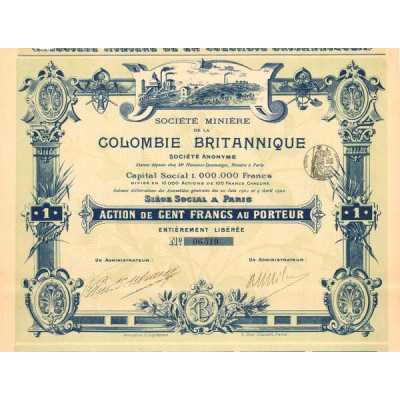 Sté Minière de la Colombie Britannique (Act 100 F)