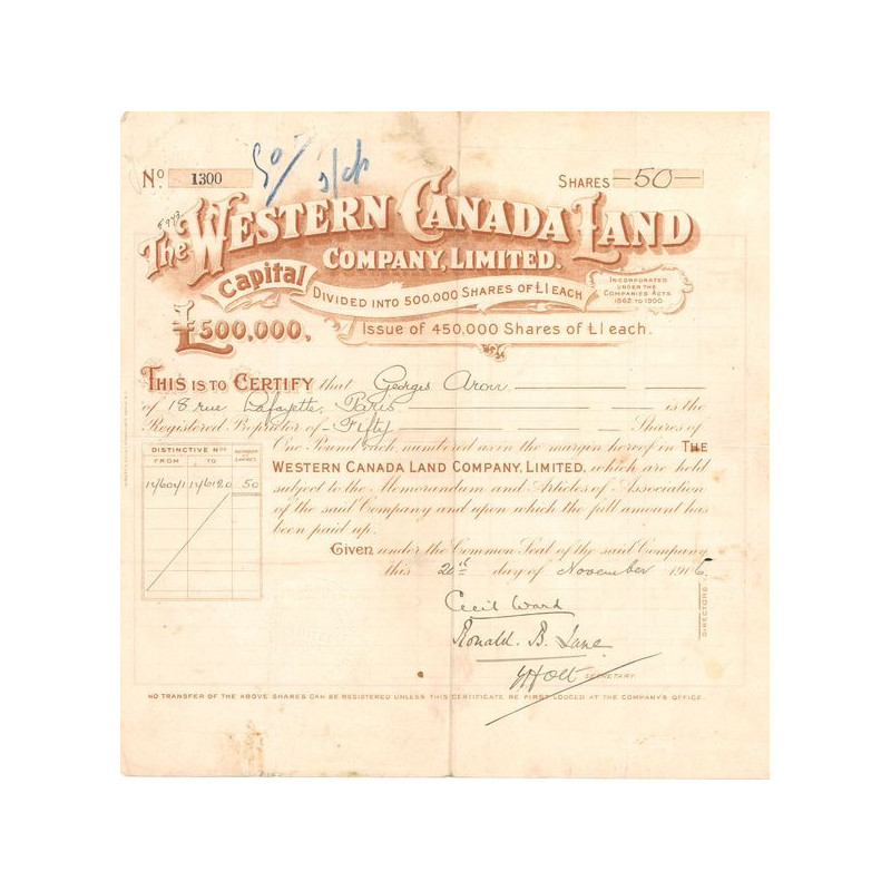 The Western Canada Land Cy Ltd (Nomin)