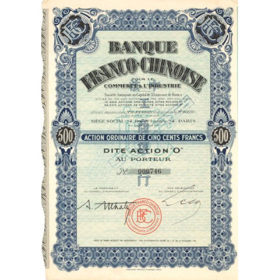 Banque Franco-Chinoise pour le Commerce & l'Industrie (Act O 500 F)