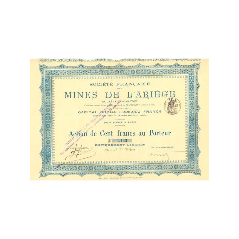 Sté Française des Mines de l'Ariège (Act 100 F)