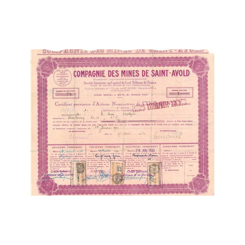 Cie des Mines de Saint-Avold