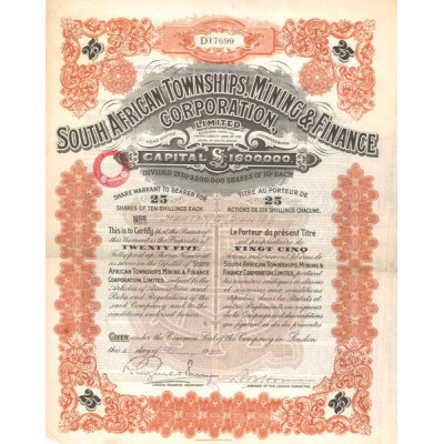 South African Townships. Mining & Finance Corporation