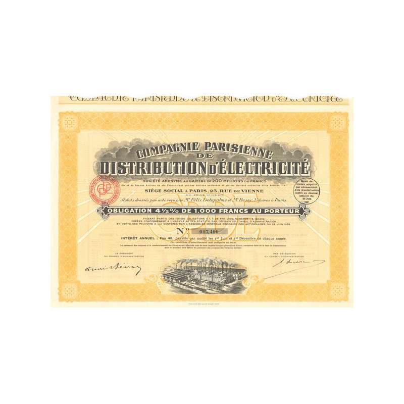 Cie Parisienne de Distribution d'Electricité (Obl)