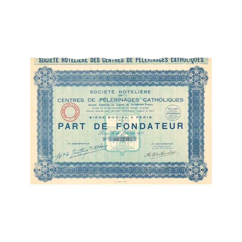 Sté Hôtelière des Centres de Pélerinages Catholiques (PF)