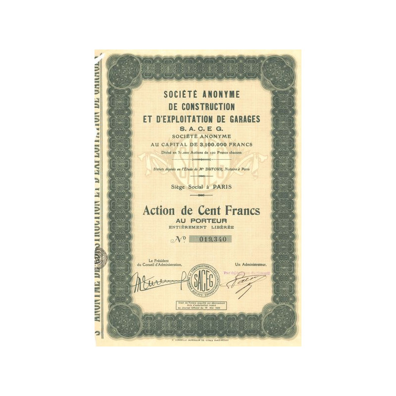 S.A. de Construction et d'Exploitation de Garages S.A.C.E.G.