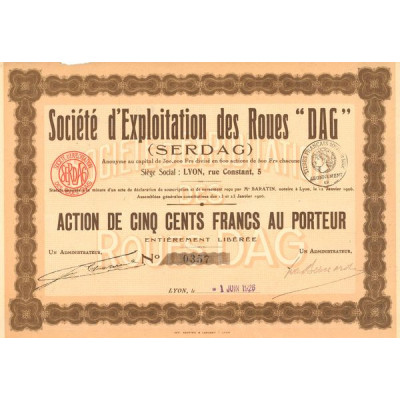 Sté d'Exploitation des Roues "DAG" (SERDAG)