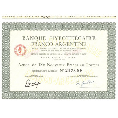 Banque Hypothécaire Franco-Argentine (Act 10 NF)