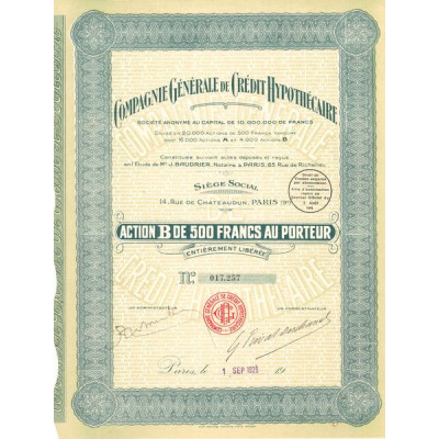 Cié Générale de Crédit Hypothécaire