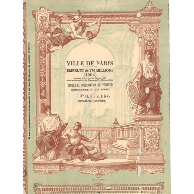 Ville de Paris Emprunt de 170 millions (1904) (1/5ème d'Obl)