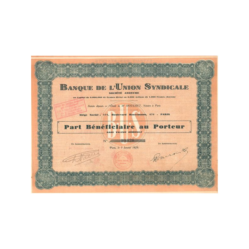 Banque de l'Union Syndicale (PB)