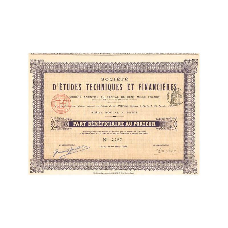 Sté d'Etudes Techniques et Financières