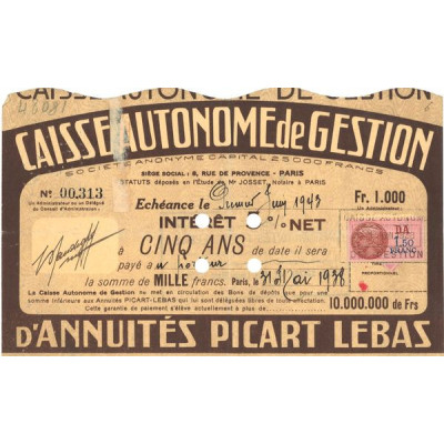 Caisse Autonome de Gestion d'Annuités Picart Lebas (05 ans)
