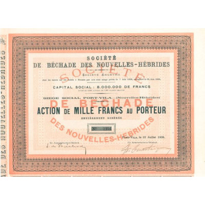 Sté de Béchade des Nouvelles-Hébrides