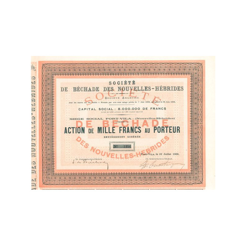 Sté de Béchade des Nouvelles-Hébrides