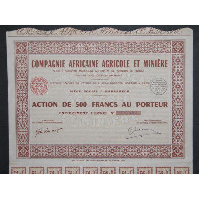 Cie Africaine Agricole et Minière