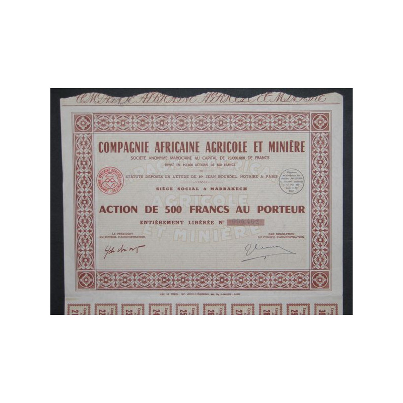 Cie Africaine Agricole et Minière