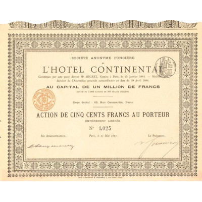 S.A. Foncière de l'Hôtel Continental