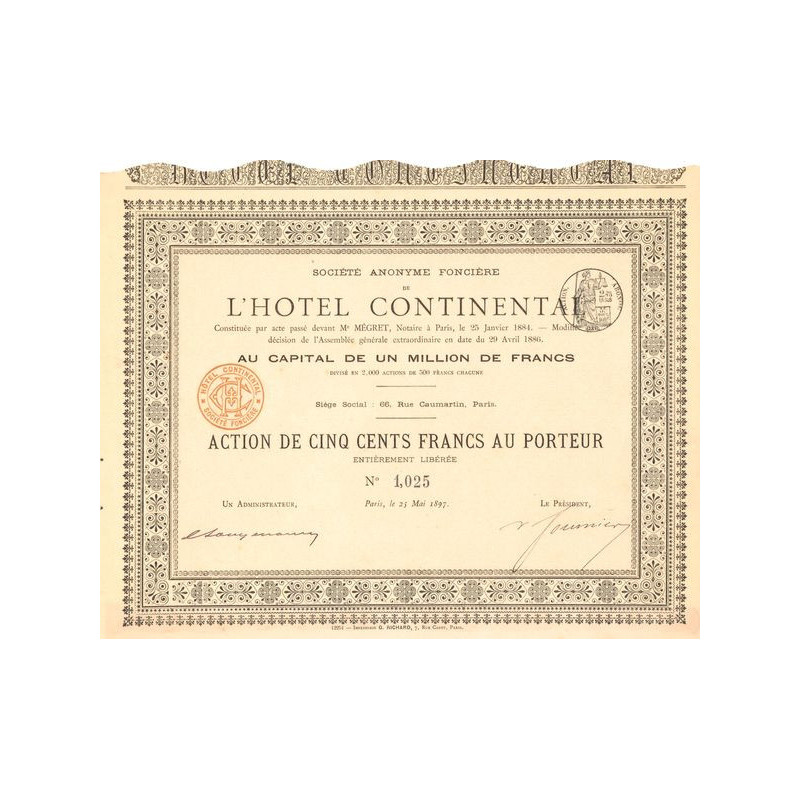 S.A. Foncière de l'Hôtel Continental