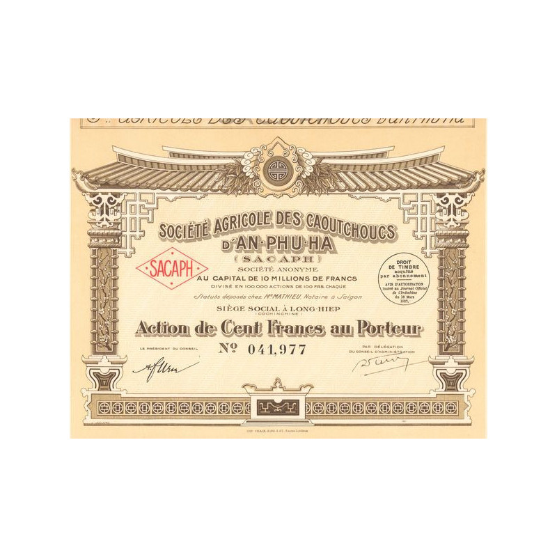 Sté Agricole des Caoutchouc d'An-Phu-Ha (Sacaph)