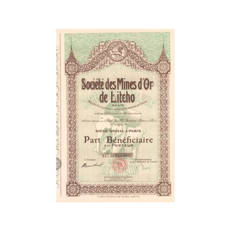 Sté des Mines d'Or de Litcho (PB)