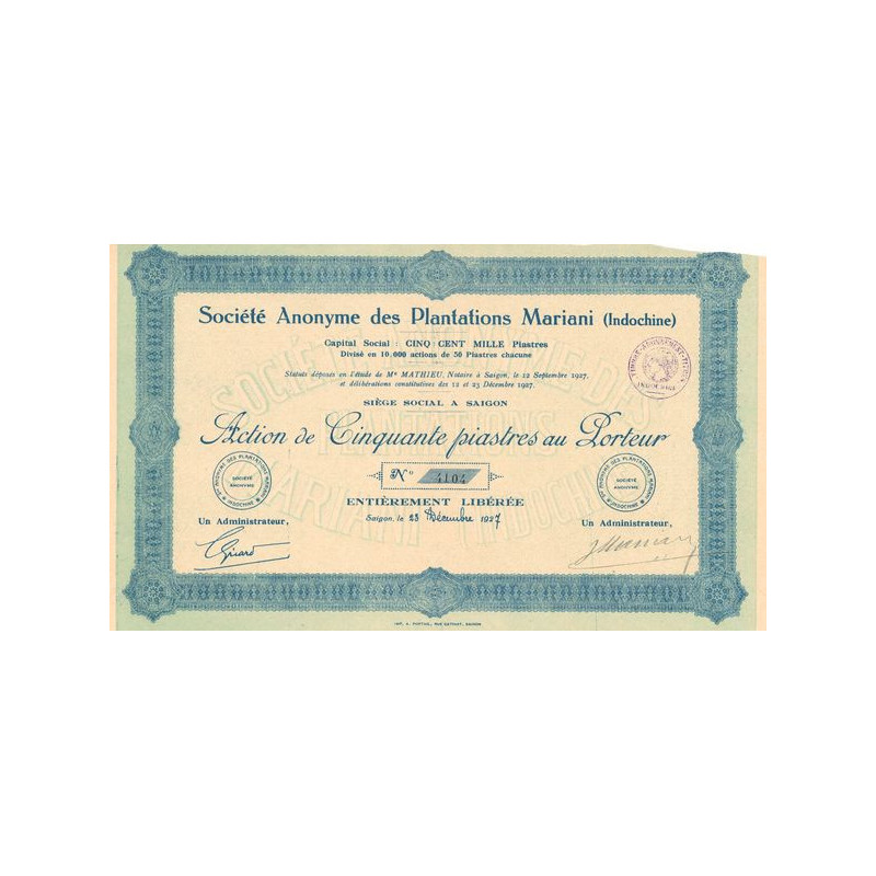 S.A. des Plantations Mariani (Indochine)