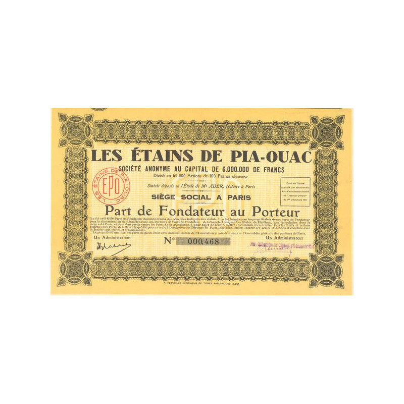 Les Etains de Pia-Ouac (PF)