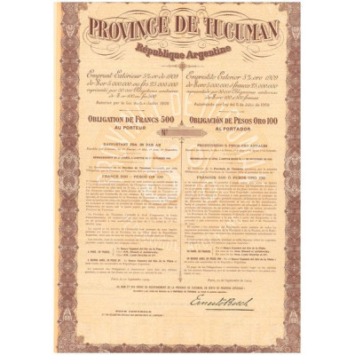 Province de Tucuman - République Argentine (blanquette)