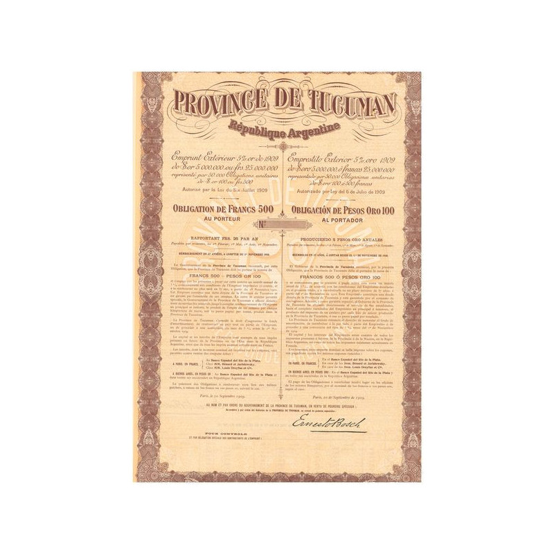 Province de Tucuman - République Argentine (blanquette)