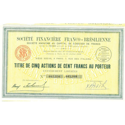 Sté Financière Franco-Brésilienne (05 Act)