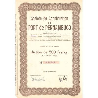 Sté de Construction du Port de Pernambuco (Act 500 F) (modele 2)