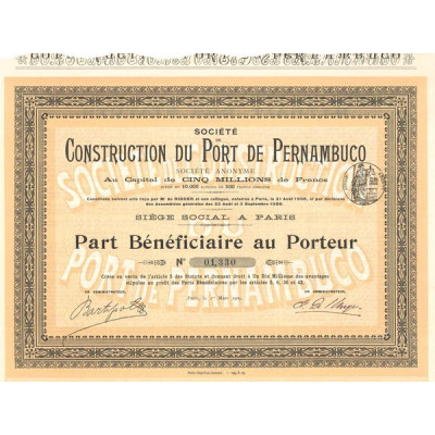 Sté de Construction du Port de Pernambuco (PB)