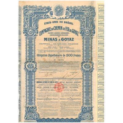 Etats-Unis du Brésil - Cie du Chemin de Fer de Goyaz