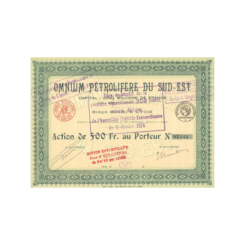 Omnium Pétrolifère du Sud-Est (Act 500 F)
