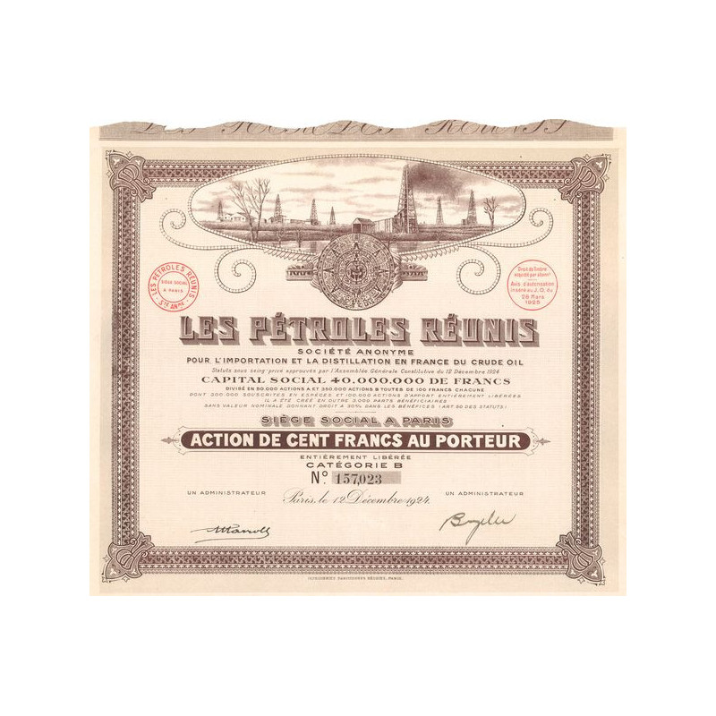 Les Pétroles Réunis (Act 100 F)