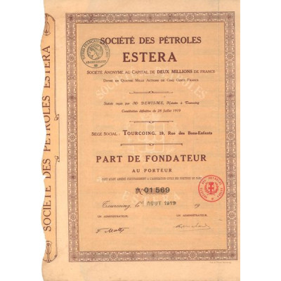 Sté des Pétroles Estera (PF)