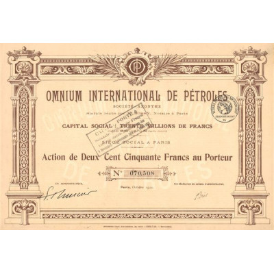 Omnium International de Pétroles (Act 250 F)