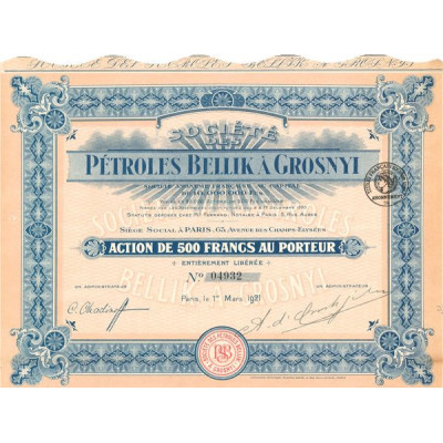 Sté des Pétroles Bellik à Grosnyi (Act 500 F)